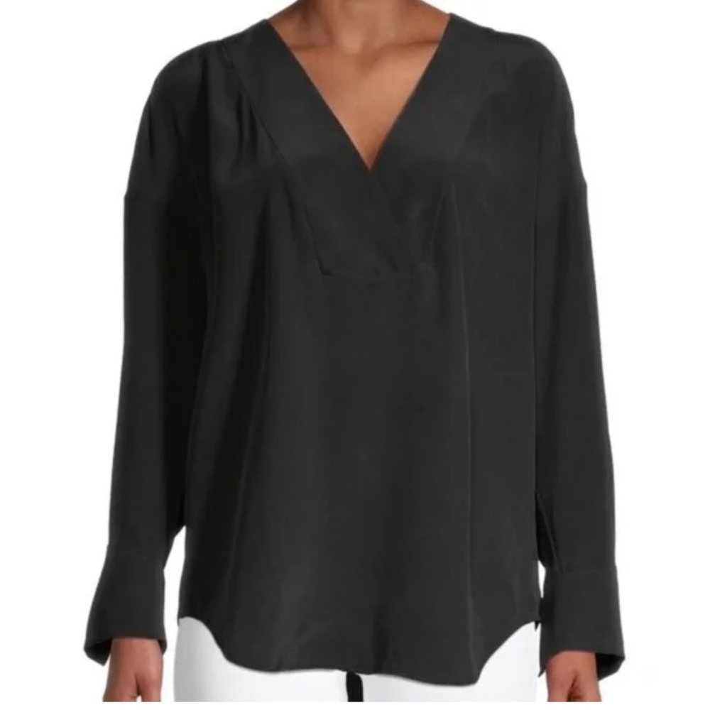 NWT Equipment Black V-Neck Blouse